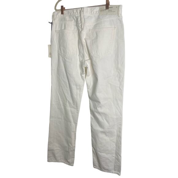 Agolde Lana Mid Rise Vintage Straight Organic Cotton Baggy Jeans White Size 32 - Picture 11 of 12
